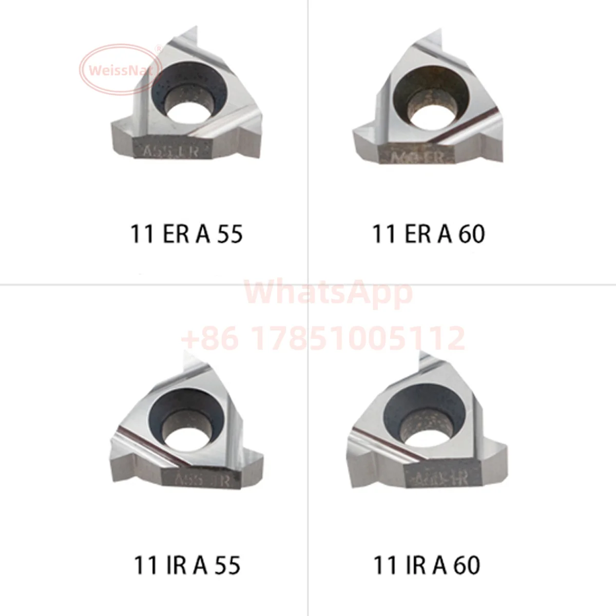 11ER1.0ISO 11ER2.0ISO 11ERA55 11ER14W 11ER16W 11ER19W 11IR1.5ISO 11IR2.5ISO 11IRA60 LDA K15 Cardide Insert 11ER 11IR Inserts