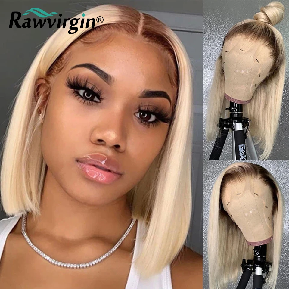 Cinza roxo laranja rosa amarelo cor-de-rosa perucas de cabelo humano hd transparente laço frontal peruca bob peruca 613 laço peruca frontal t parte