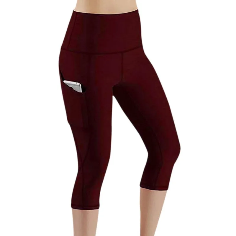 Frauen Mode Sport Leggings Mit Tasche Hohe Taille Push-Up Damen Hosen Fitness Gym Leggings Weibliche Workout Yoga Hosen