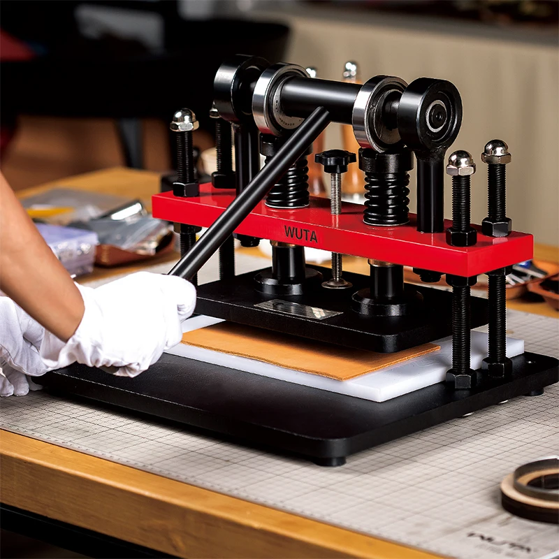 WUTA Pro Leather Cutting Machine Manual Die Cutter Embossing Shaping Tools Hand Press Mold DIY Punching Fabric Paper (Size L)