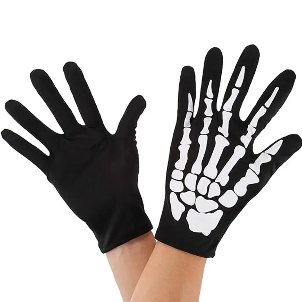 AliExpress Halloween Skull Gloves Lightweight Full Finger Skeleton Cycling Gloves Costume Cosplay Equipment Accessories for Men Women Kids