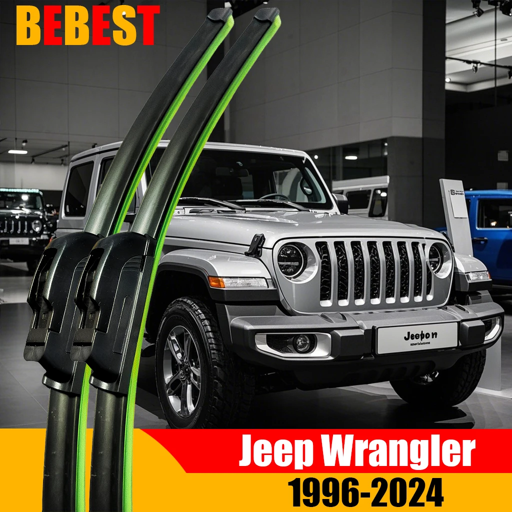 Image of 2 stücke Wischer Klinge Für Jeep Wrangler TJ JK JL 1996-2024 Frontscheibe Wischer Klingen Windschutzscheibe Fenster Zubehör 2020 2021 2022