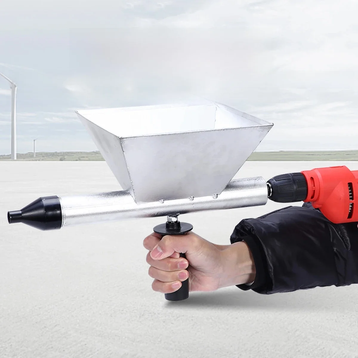 Pistolet de pulvérisation de mortier, pelle à stuc murale, louche de trémie, pistolet pulvérisateur de mortier de ciment, plâtre, peinture de plafond, outil de pulvérisation de béton
