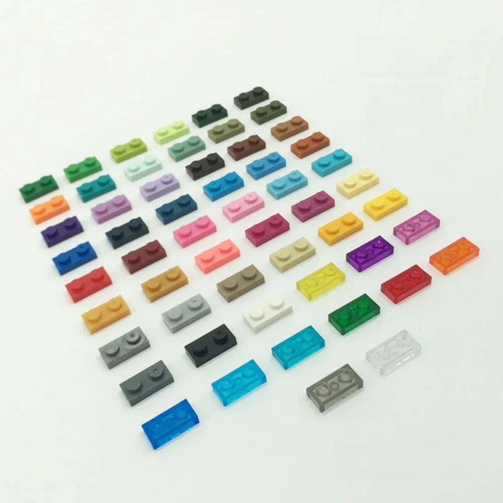 Blocs de construction 100 pièces/lot, 3023 6225 28653, plaque 1x2 briques, bricolage, Collections d'assemblage, jouet GBC modulaire en vrac pour ensemble MOC de haute technologie