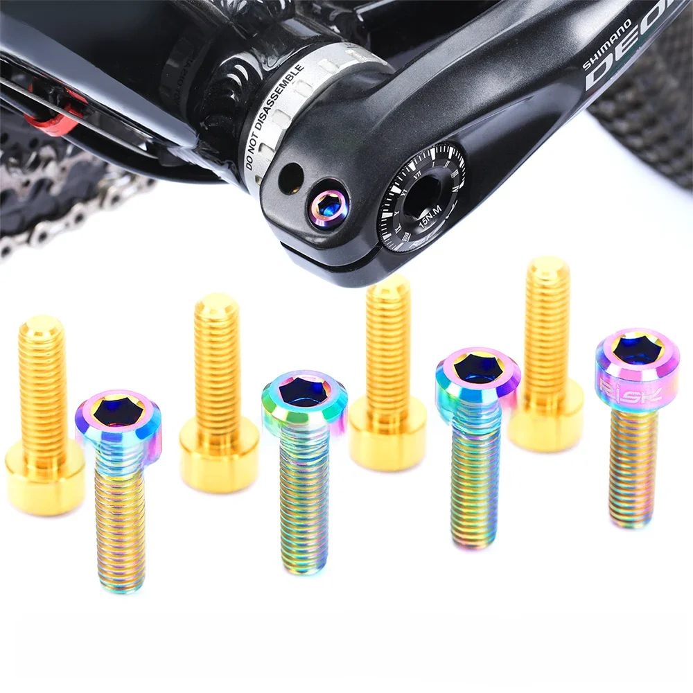 AliExpress RISK 2pcs M6x18mm Bicycle Crank Arm Fixing Bolts Mountain Road Bike Titanium Disc Brake Caliper Fixed Screws MTB Crank Screws