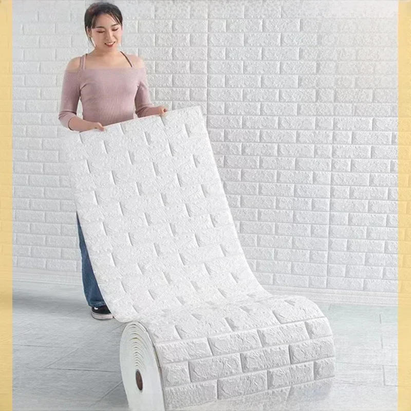 70cm * 2m 3D miękka pianka cegła tapeta naklejka rolka DIY samoprzylepna salon strona główna kuchnia łazienka dekoracyjna tapeta ścienna — zdjęcie 2