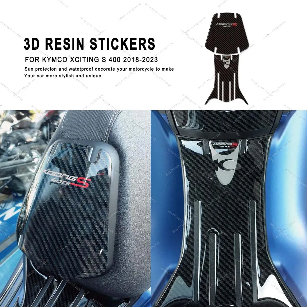 For Kymco XCITING S 400i 2018-2023 Limited Edition 3D Resin kit Motorcycle Gas Fuel Tank Pad Protection Sticker Decorative Decal