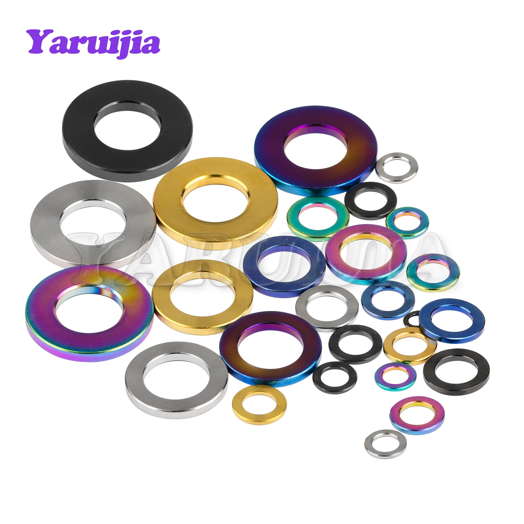 Yaruijia mesin cuci Spacer Titanium, bagian sepeda motor sekrup baut DIN912 Titanium M4/M5/M6/M7/M8/M10