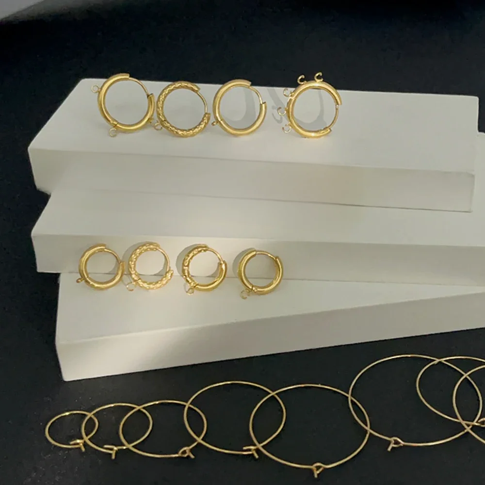 10 PCS/lot 316L En Acier Inoxydable DIY Boucle D'oreille Conclusions Avec Boucle Boucle D'oreille Fermoir Crochets Grand Cercle Oreille Fil Cerceaux Boucles D'oreilles Fils Pour La Fabrication De