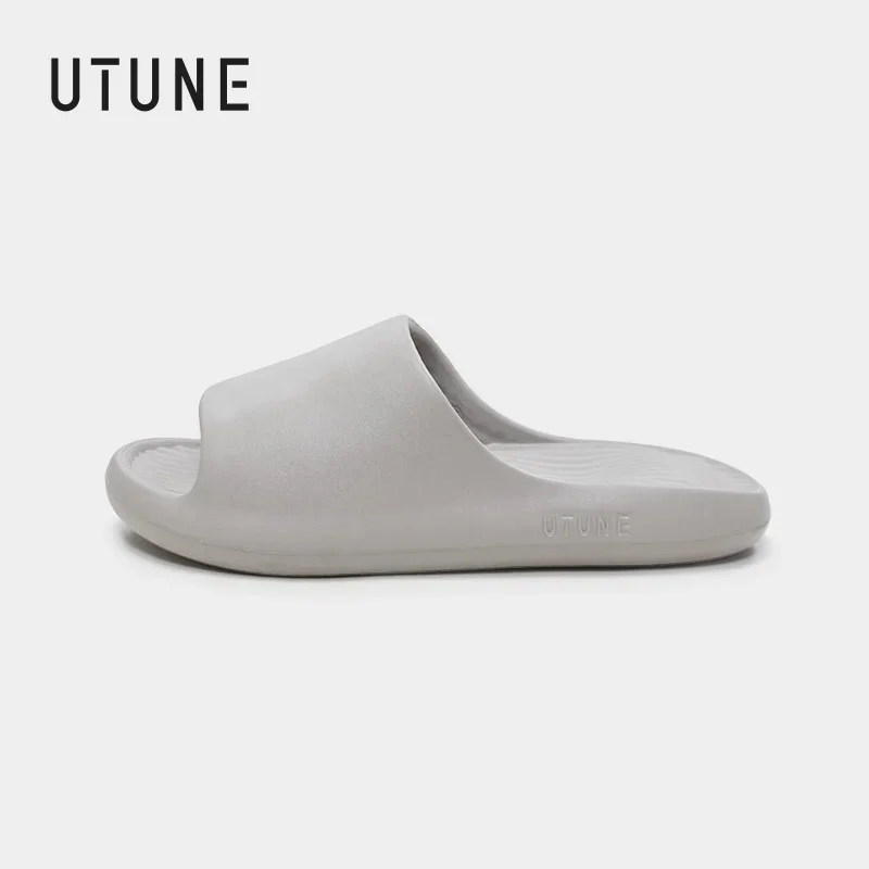 

UTUNE Summer Soft Sole Slippers for Men Cloud Sandals for Home Beach Indoor and Outdoor Use New Born Wave Sole Massage Sandal