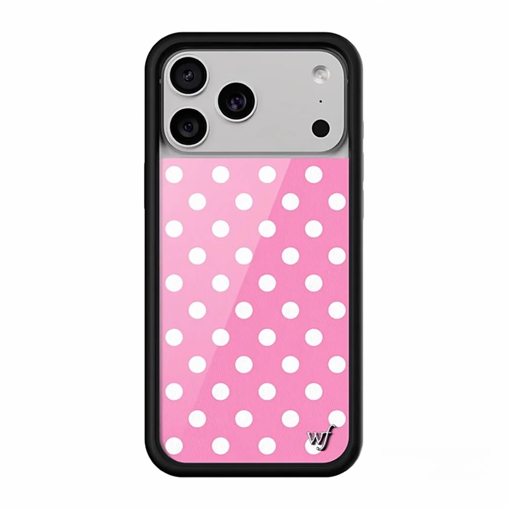 New Wildflower INS Cherry Strawberry Polka Dot Phone Case for 17 16 15 14 13 12 Pro Max 16 Plus 15 pro 3D WF Cute Cartoon Cover