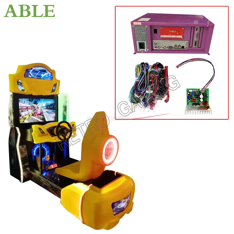 

Against the Clock Coin Operated Video Arcade Machine Driving Simulator Car Racing Game Arcade Kit Main Board Cable Dynamic Card