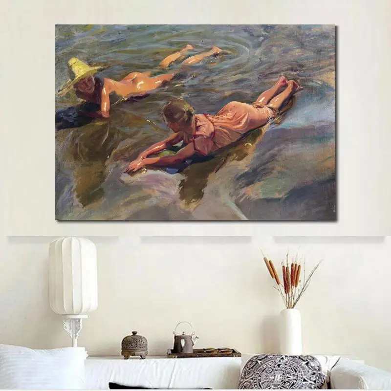 Beach Art Scenes Hand Painted Oil Paintings Sea Idyll Joaquin Sorolla Y Bastida Seascape Canvas Artwork Wall Decor High Quality