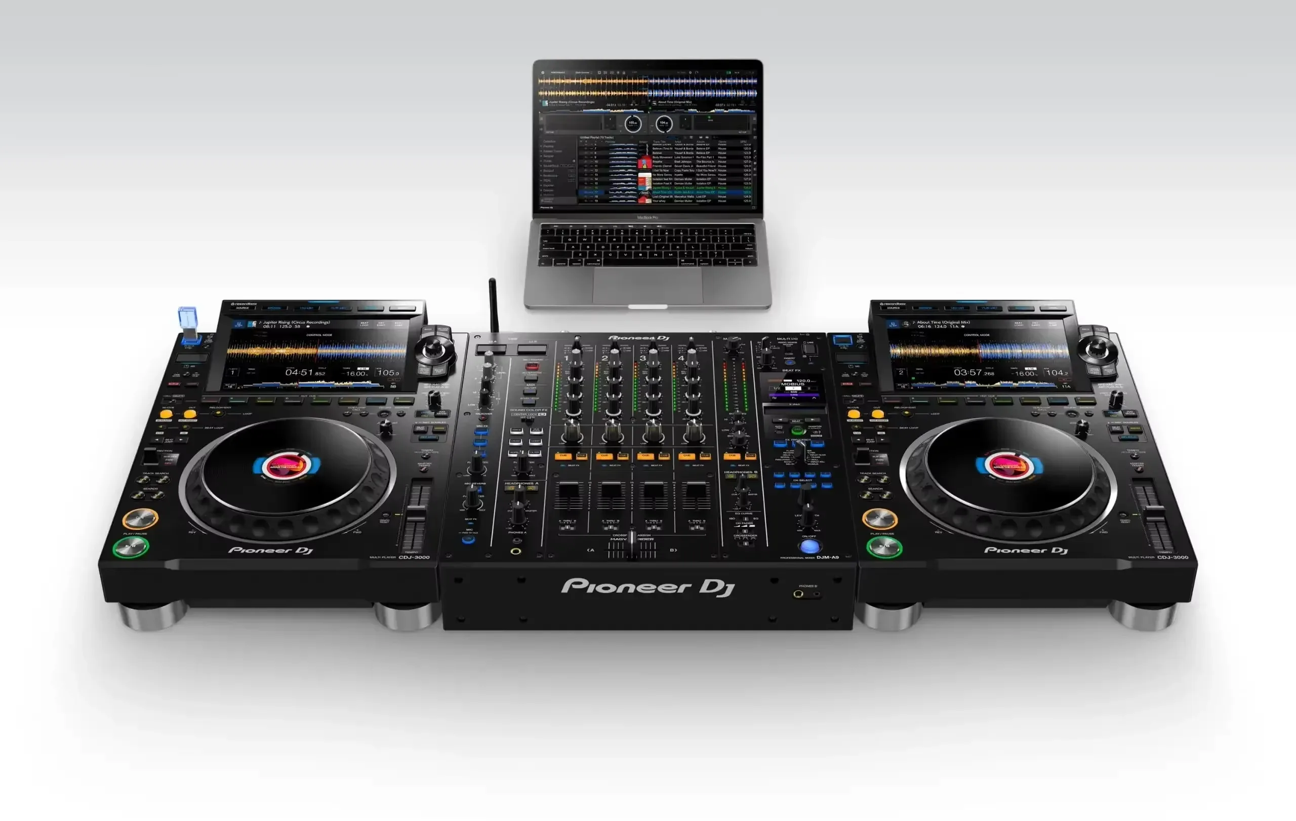 

FAST SHIPMENT ON Pioneer DJ DJM-A9 4-channel DJ Mixer with Effects and Dual CDJ3000 Media Player Bundle