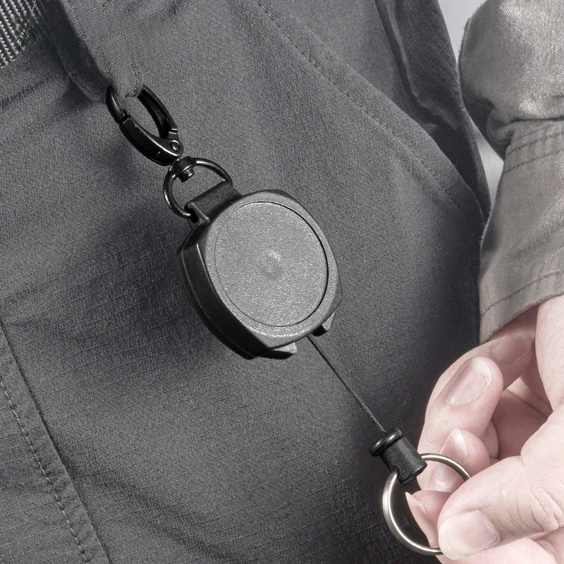 70CM Wielofunkcyjny zwijany brelok do kluczy z rolką Uchwyt na dowód osobisty Brelok do kluczy Brelok do kluczy z włókna kevlarowego H45 — zdjęcie 2