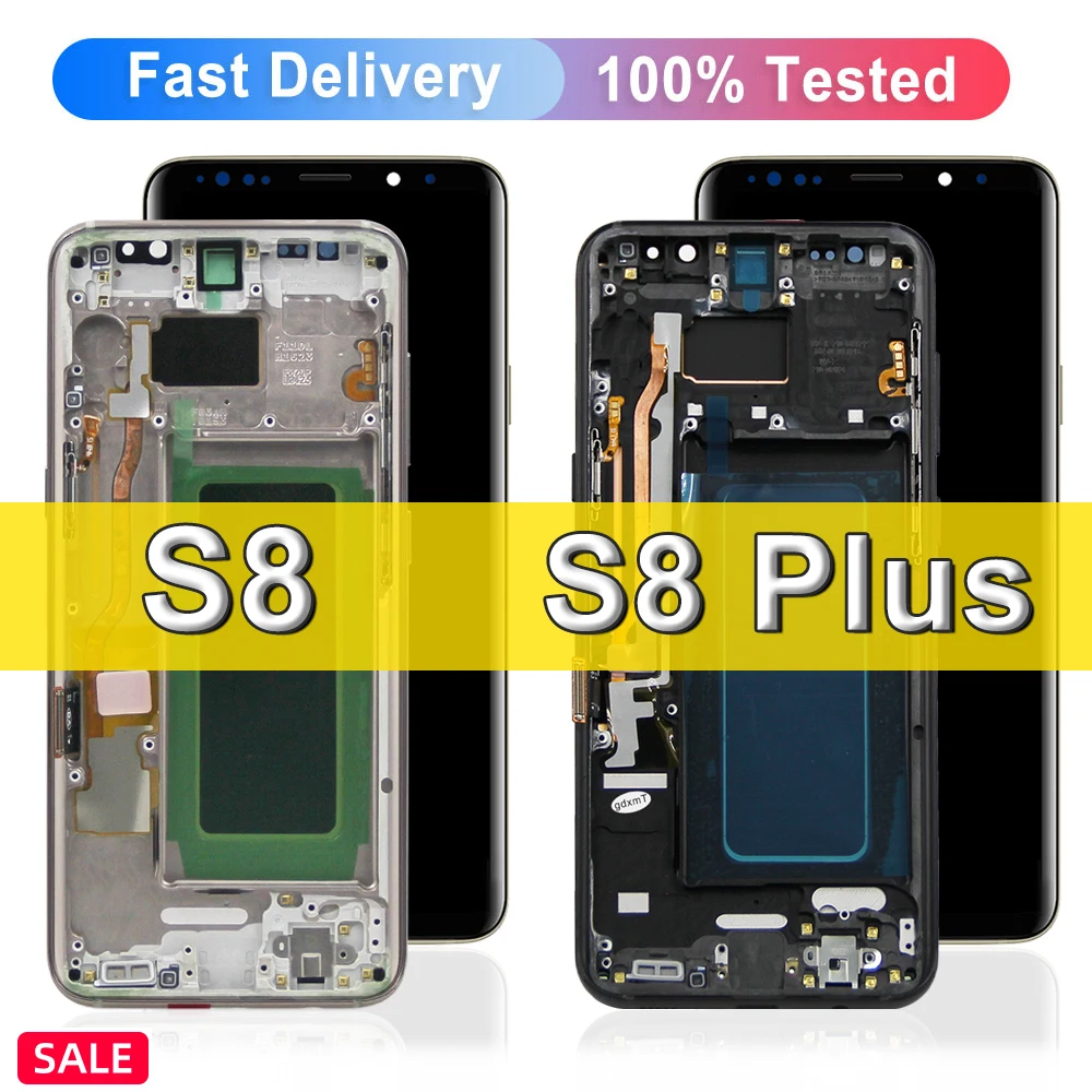 100% New OLED LCD Display For Sumsung Galaxy S8 Plus G955F G955FD Touch Screen Digitizer For Samsung s8 screen G950 G950F +Frame