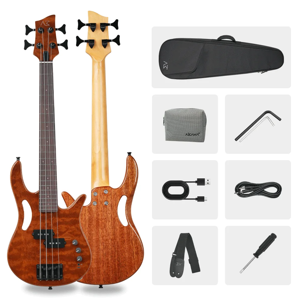 ミニベース AKAMA AKAMA Mini Silent Bass – 4-String Electric Bass - AliExpress 18