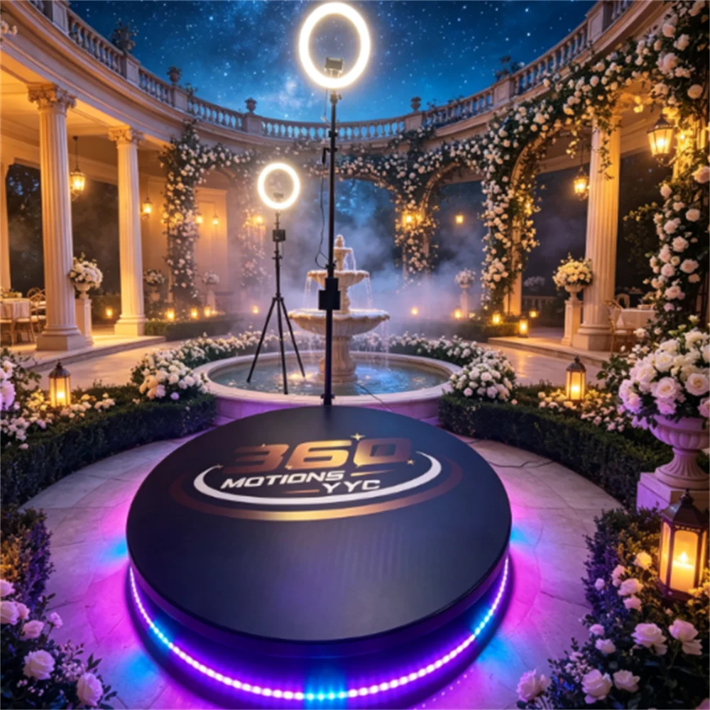 Image of Festliche Energie von allen Seiten | Sportpreise Stolz | 360-Grad-Panorama-Fotobox, 360-Fotobox, Tragbare Fotobox, Flightcase, Automatische Drehung, Fernbedienung | Party-Event