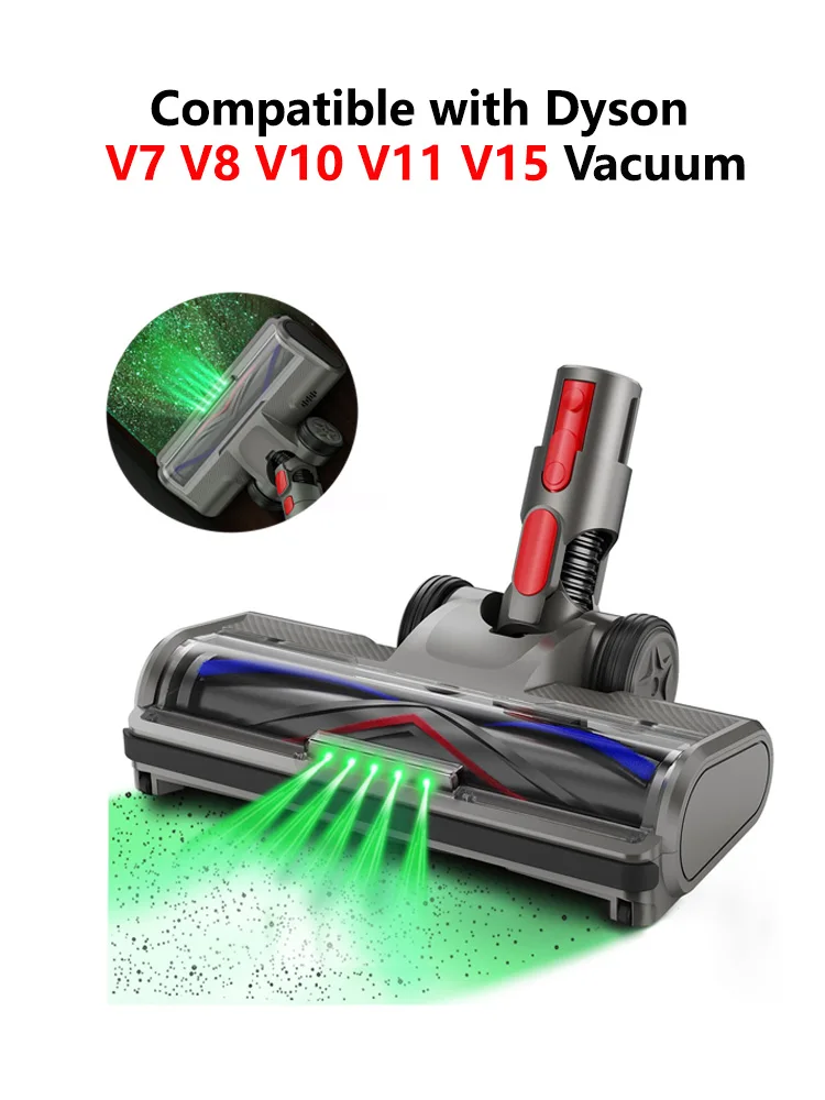 Blossom Roller Borstelkop voor Dyson V7 V8 V10 V11 V15 Draadloze Stofzuiger Vervangende Onderdelen Kop met LED Koplamp - afbeelding 2
