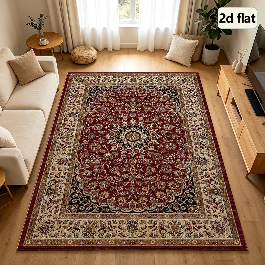 1-Piece Classic Oriental Style Rug, Soft and Comfortable, Easy to Maintain, Machine Washable, Indoor Floor Mat, Suitable for under Dining Tables, Farmhouses, Living Rooms, Bedrooms, Dining Rooms, Entryways, Offices, Hallways, and Home Decor.