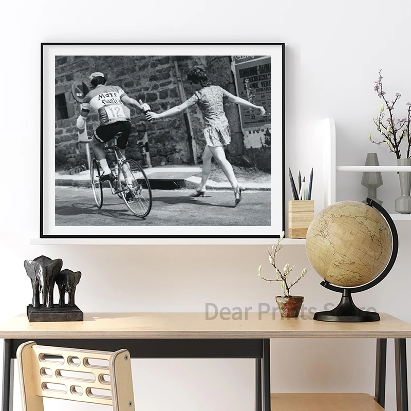 جولة دي فرنسا طباعة خمر روجر دي Vlaeminck "الساقين القاتل" التصوير المشارك الدراجات قماش اللوحة دراجة دراجة جدار ديكور