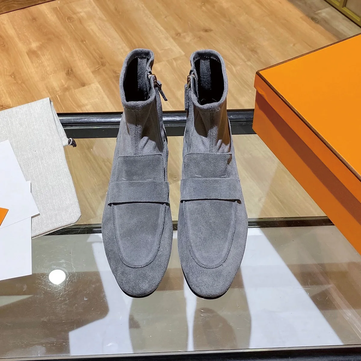 2026 High Quality Autumn women shoes stretch upper ankle boots minimalist flat women footwear ch24072655