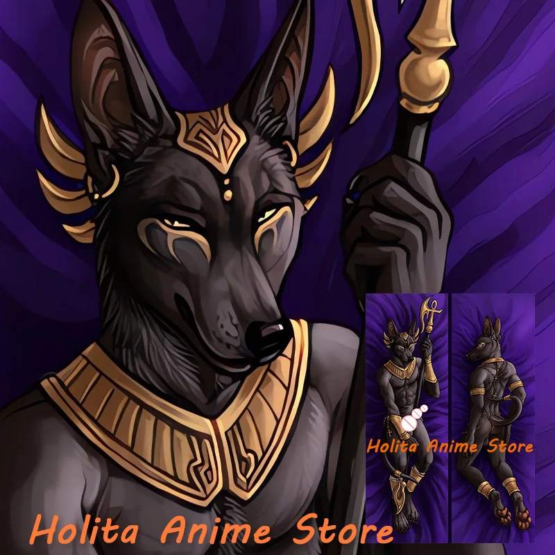 

Anubis Dakimakura Anime Furry Double Sided Print Life Size Body Pillow Cover