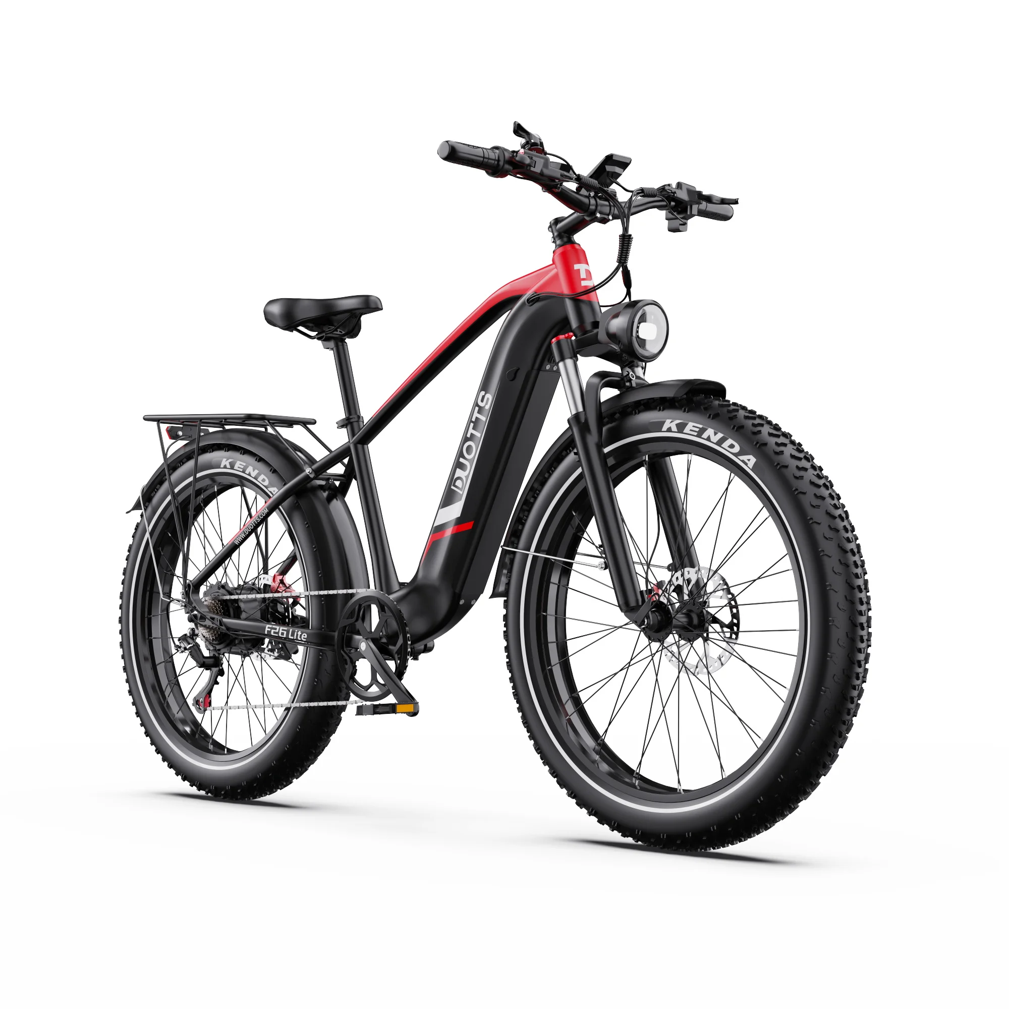 Imagen 4: Duotts F26 48V18ah batería de litio bicicleta de montaña eléctrica Motor doble sin escobillas 26 pulgadas suspensión completa freno hidráulico doble