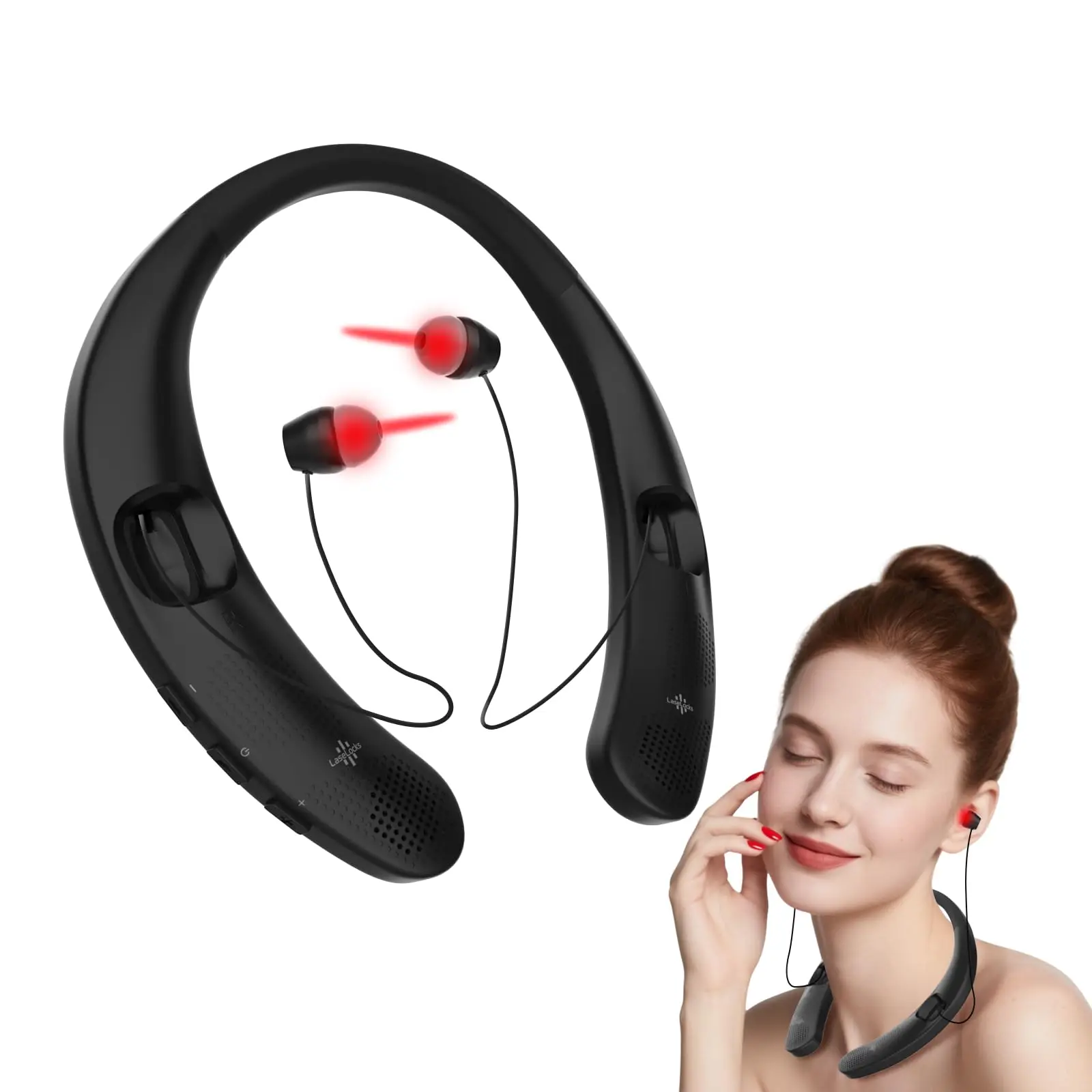 650nm Red Light Tinnitus Ear Laser Therapy Device Otitis Media Deafness Physiotherapy Ear Care Treatment Device with 3 Ear Tips