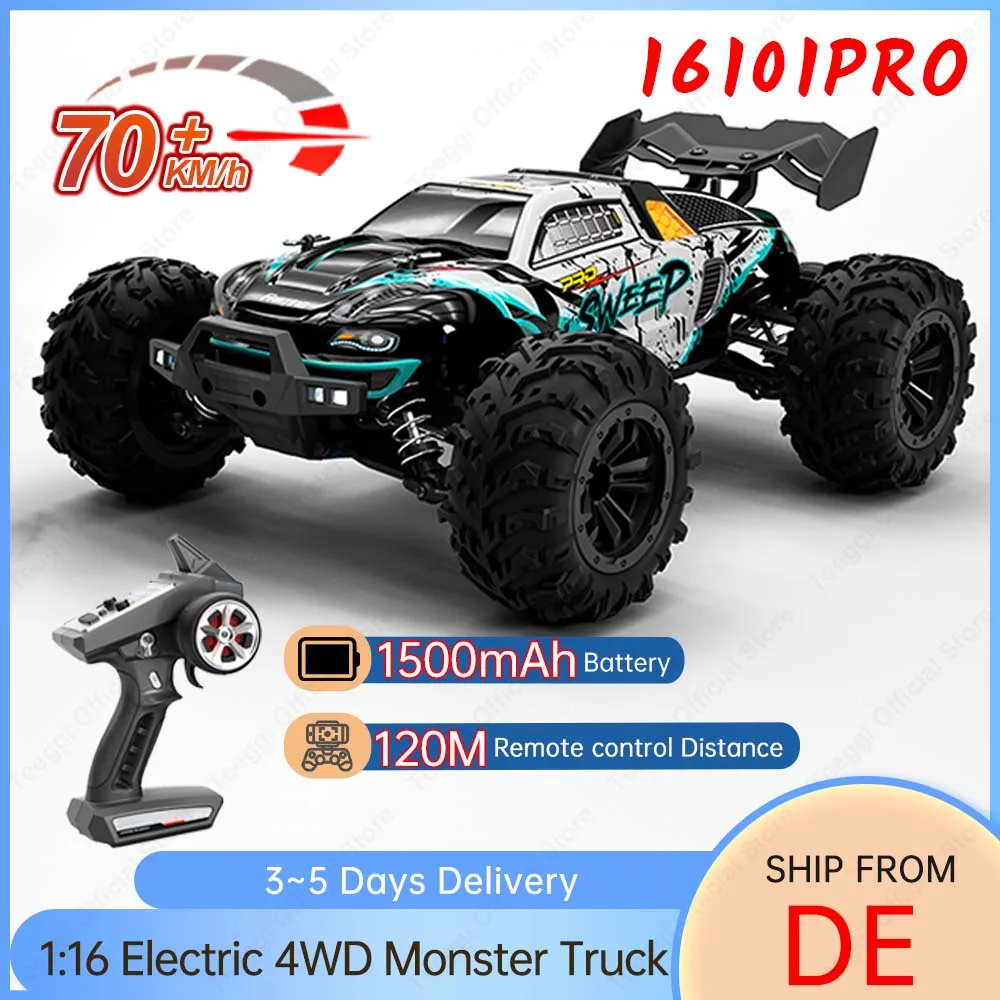 Voiture RC haute vitesse Teeggi 16102 PRO 70 KM/H, 4 roues motrices, tout-terrain, drift, voiture de course professionnelle, 16101 50 KM/H, monster truck, jouet, cadeaux