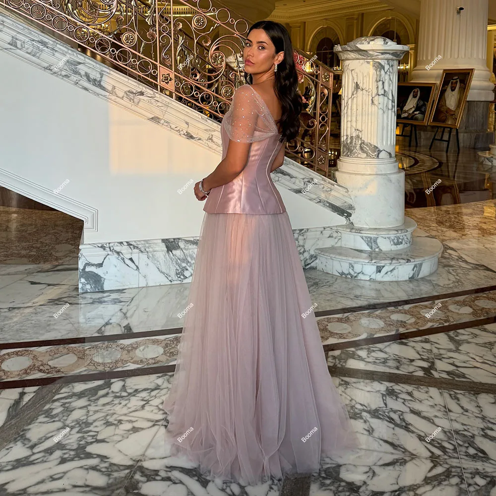 Booma A-Line Long Prom Dresses Off Shoulder Formal Occasion Gowns for Women Sequined Evening Dress Customized image 2