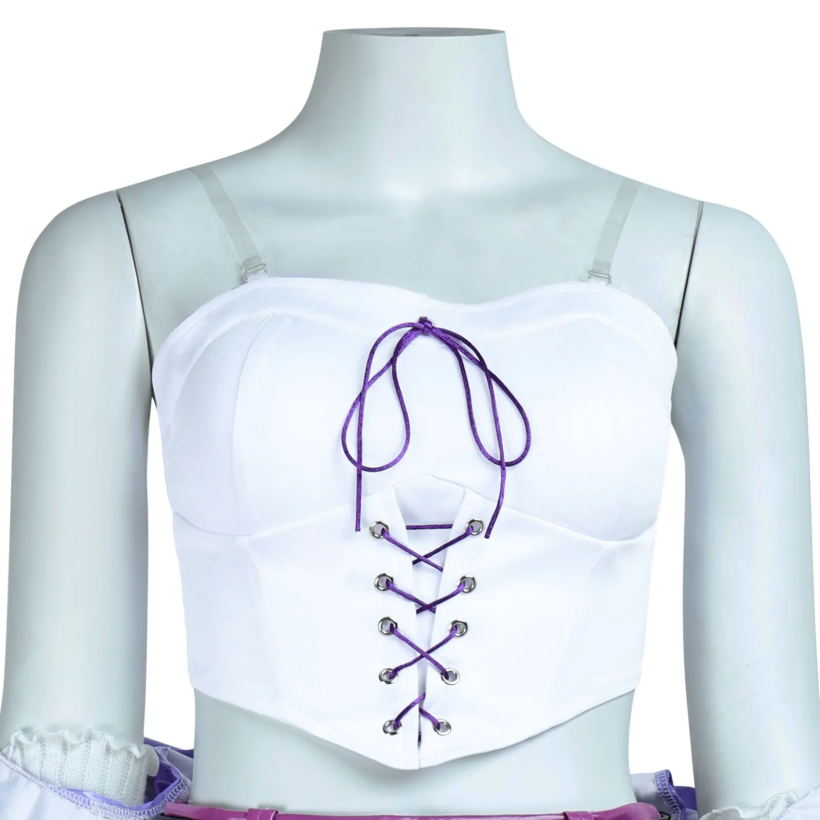 مجموعة أزياء يو جي أوه ماي لعيد الحب التنكرية، زي ماي كوجاكو بأكمام، سترة وتنورة من الجلد الصناعي الأرجواني