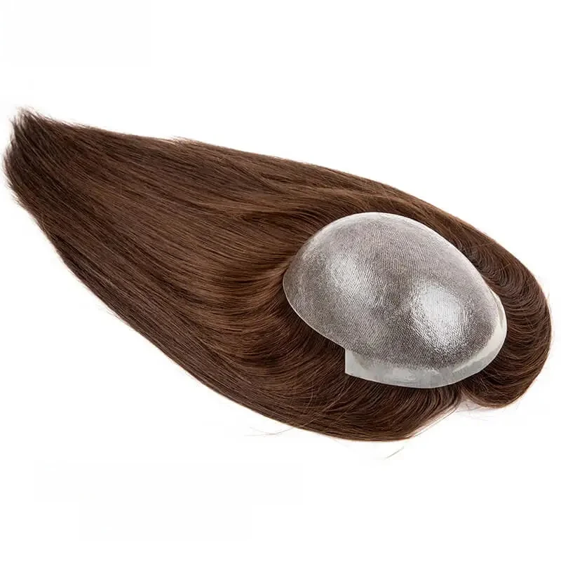 Duurzaam Geknoopt Huidbasis Haar Toppers Voor Vrouwen Lange Rechte Vrouwen Topper 100% Chinese Cuticula Remy Menselijk Haar Pruiken Haarstukje - afbeelding 2
