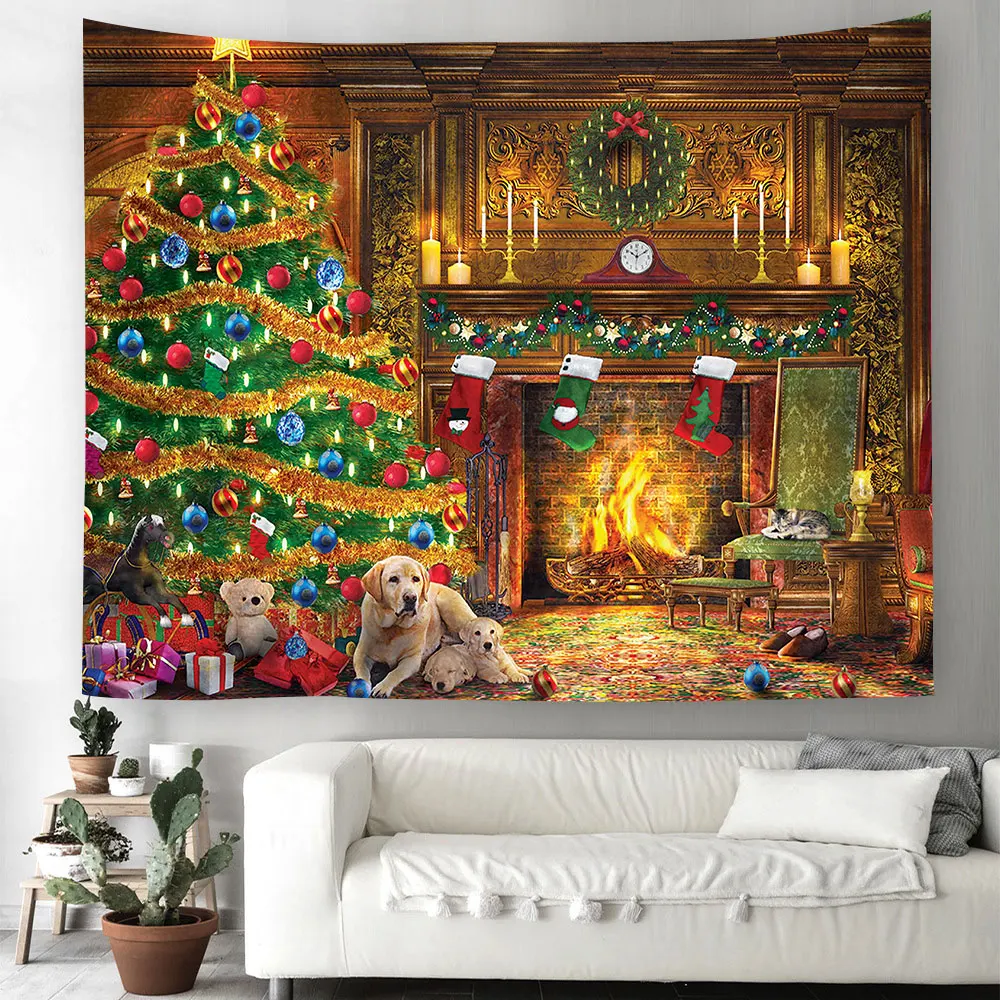 Christmas Snowman Magic Tapestry Wall Painting Hanging Poster Digital Printing Decorations Durable Fade Proof Dorm Banner Banner