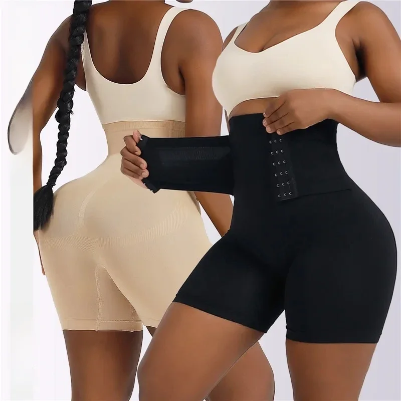 Nouvelles femmes ferme contrôle du ventre avec crochet taille haute formateur corps Shaper bout à bout Shapewear culotte femme minceur Fajas Shorts
