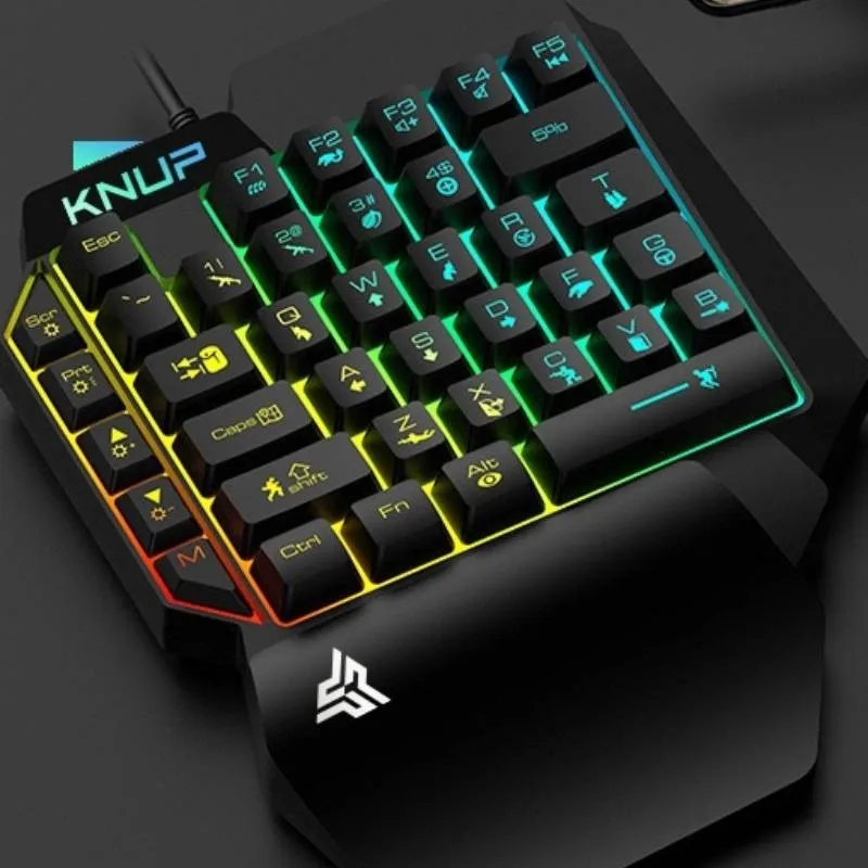 Teclado Gamer Single Hand KP-TE133 Rainbow Chroma