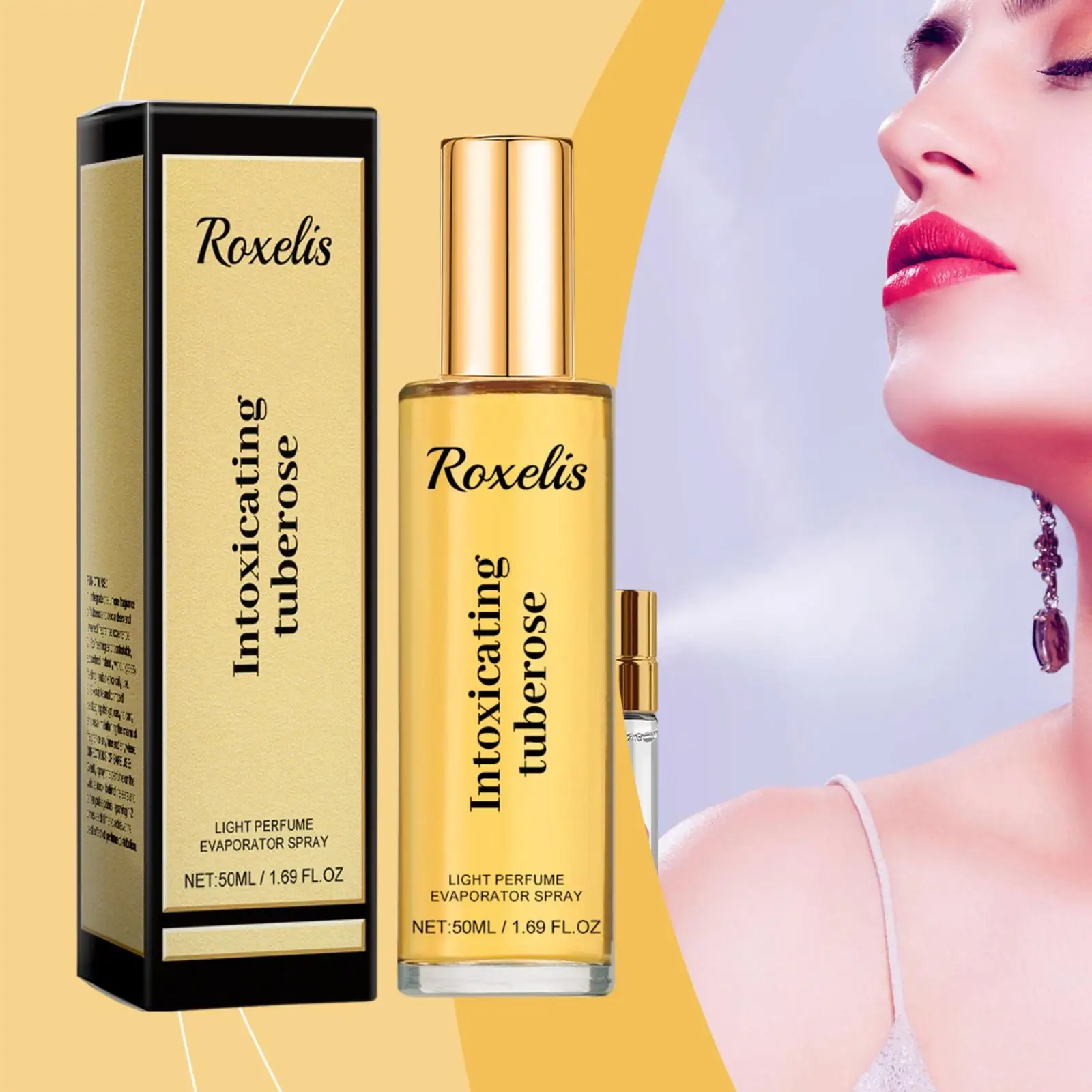 

Roxelis 50 мл духи Tuberose, туман для пар, свидание, натуральный очаровательный дезодорант для волос на теле, стойкий цветочный аромат, духи