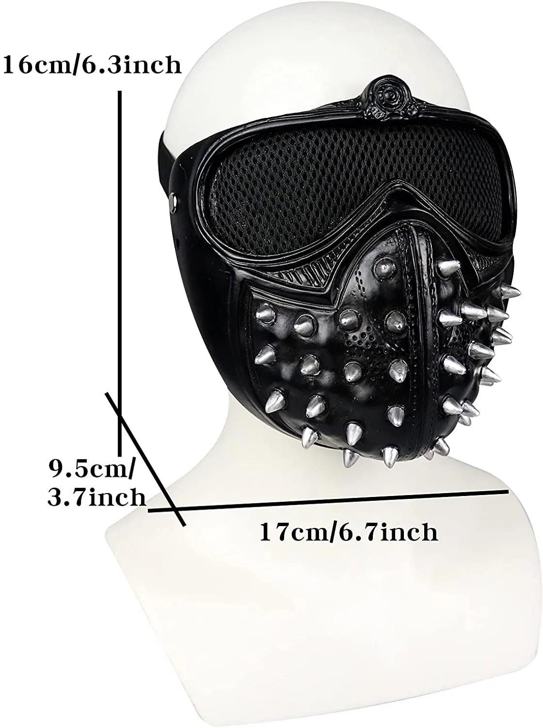 Game Watch Dogs 2 Marcus Wrench Cosplay Resin LED Mask 25 Kinds Of Led Expression Light Rivet Masks