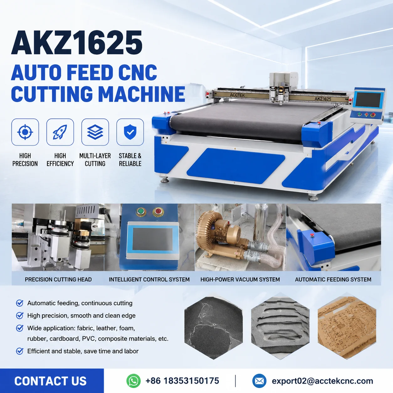 Automatic CNC Cutting Machine Oscillating Knife Tool High Precision Digital CNC Blade Cutter for Leather Fabric Foam