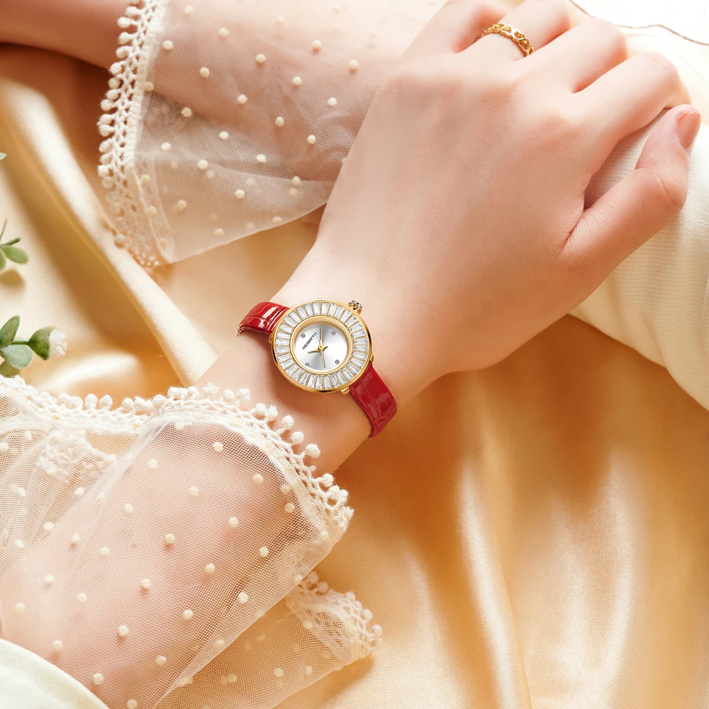 2023 Gold Luxury Mesh Women Watches Zircon Shiny Stainless Steel Strap Elegant Women Wristwatches 3Bar Waterproof Birthday Gift