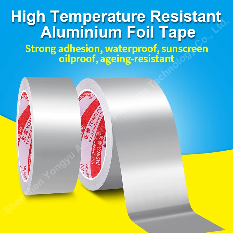 Super Strong Heat Resistance Aluminum Foil Adhesive Tape High Temperature Self Adhesive Waterproof Anti Aging Aluminum Foil Tape