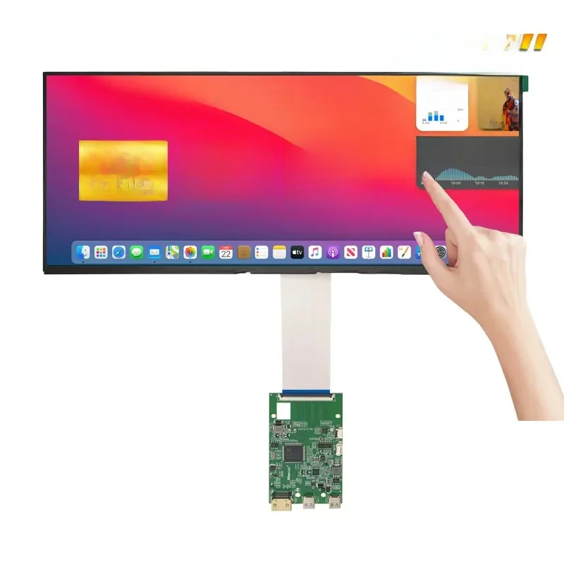 Wisecoco 12,3 inch 1920x720 touchscreen ingebouwde automotive display stretchbar IPS breedbeeld TFT LCD-controllerkaart - afbeelding 2