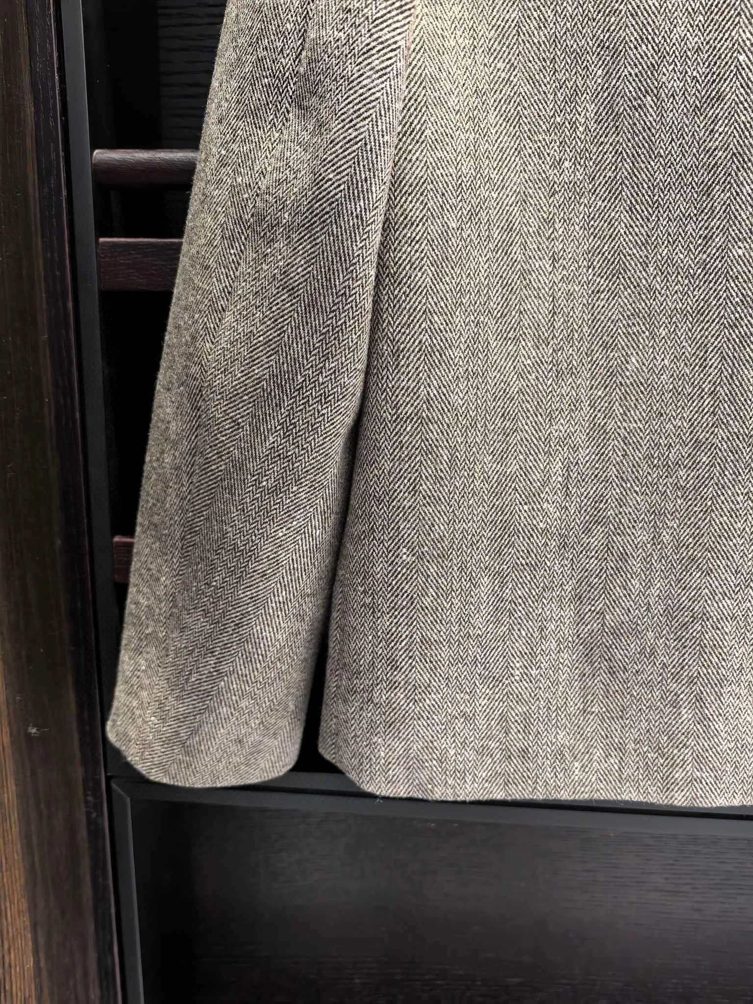 سترة بدلة نسائية ذات طية صدر السترة من الصوف بنمط المال القديم لخريف وشتاء