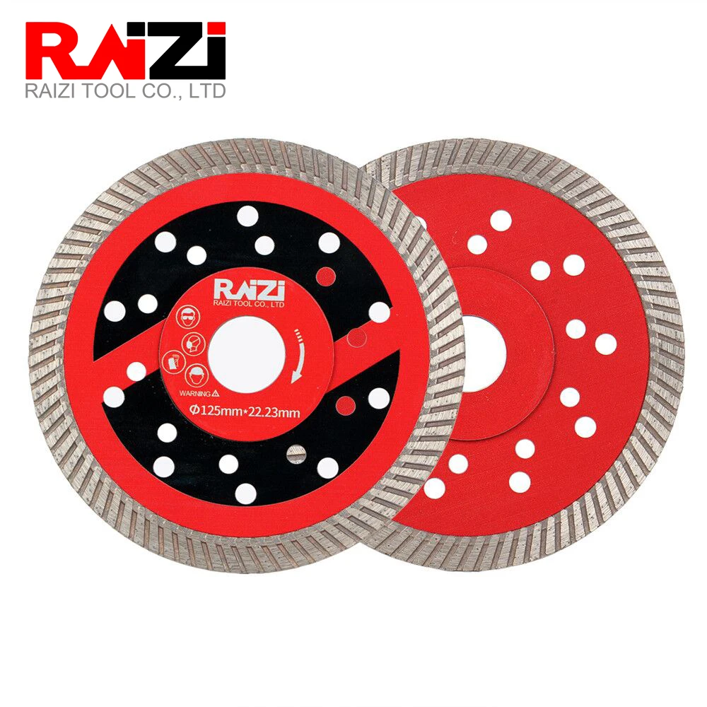 Raizi Diamond Cutting Disc Fine Teeth Turbo Saw Blade Used Wet Or Dry Cutting For Granite Concrete Sandstone Diamond Cut Blade