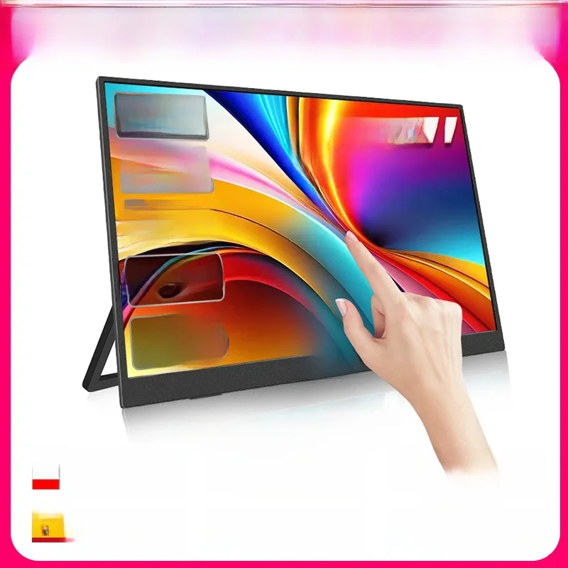 HGFRTEE 14,1 zoll Tragbare Monitor Touchscreen 400cd/m2 Laptop Zweite Bildschirm Display HDMI-Kompatibel Für Schalter PS4/5