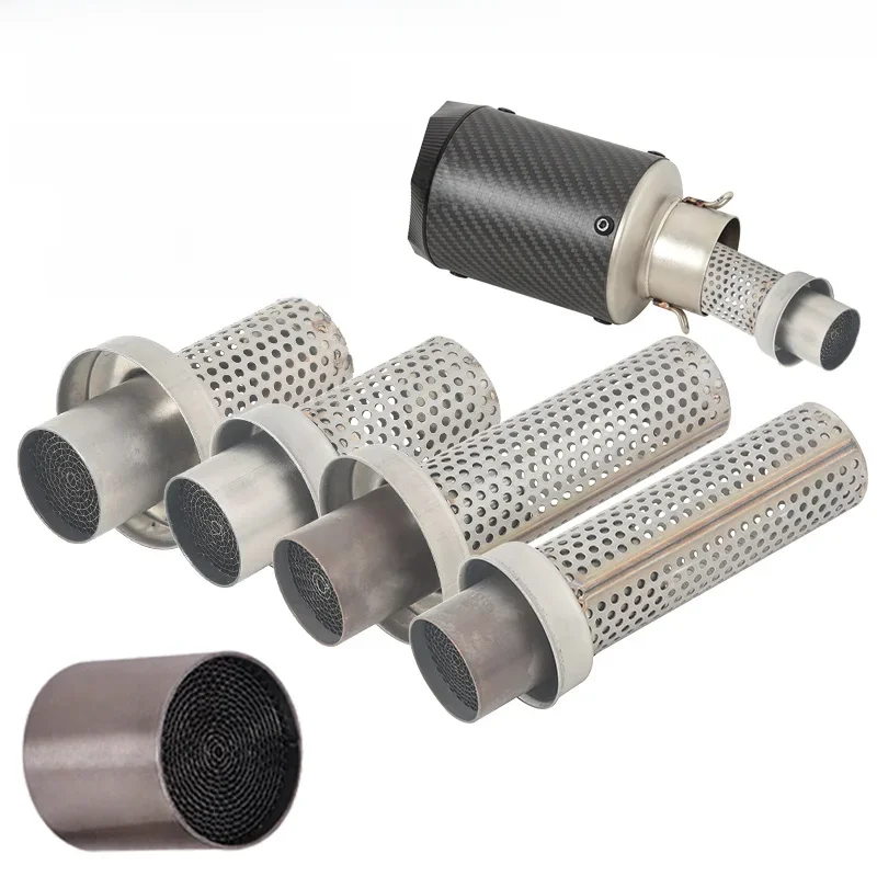Universal 51mm 60mm Motorrad Auspuff Flucht modifizierter Schall dämpfer abnehmbarer Katalysator Schall dämpfer db Killer Geräusch reduzierung reinigen