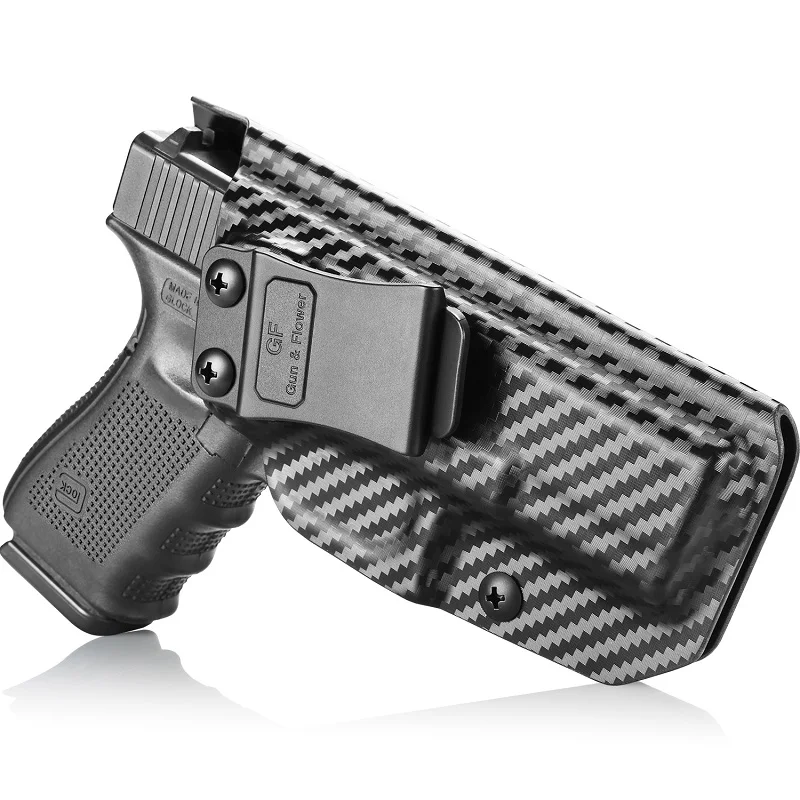 IWB  Carbon Fiber Holsters Fit Glock19 19x 23 32 45(Gen 5 4 3 ) /G17/G26 /G43 Tactial Pistol Cases with Belt Clip Right hand