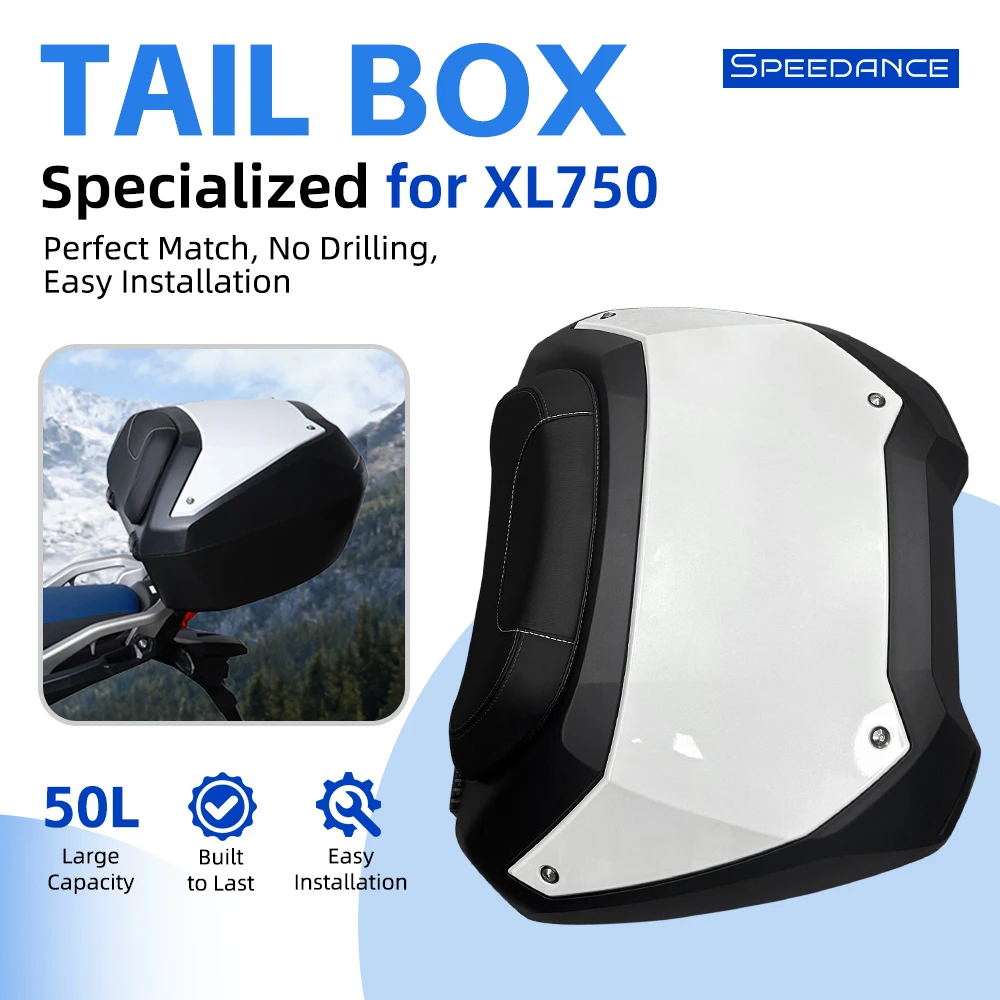 

Top Box for Motorcycles 50L Capacity Trunk Waterproof Anti-theft Simple Install Luggage Storage for Honda XL750 Rear Tour Box