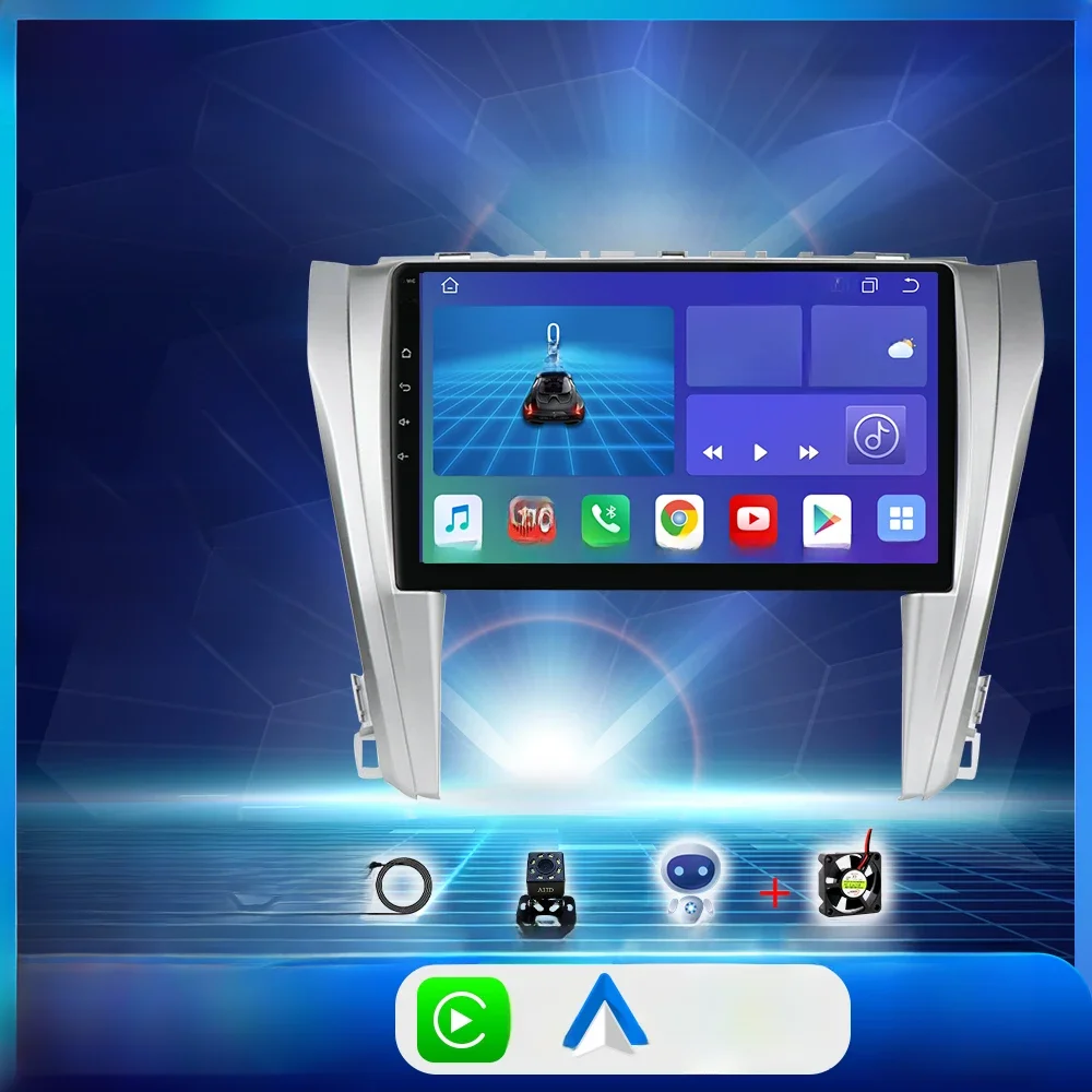 Hizpo carplay android 12 auto autoradio für toyota camry 7 xv 50 55 2015 2016 2017 multimedia player