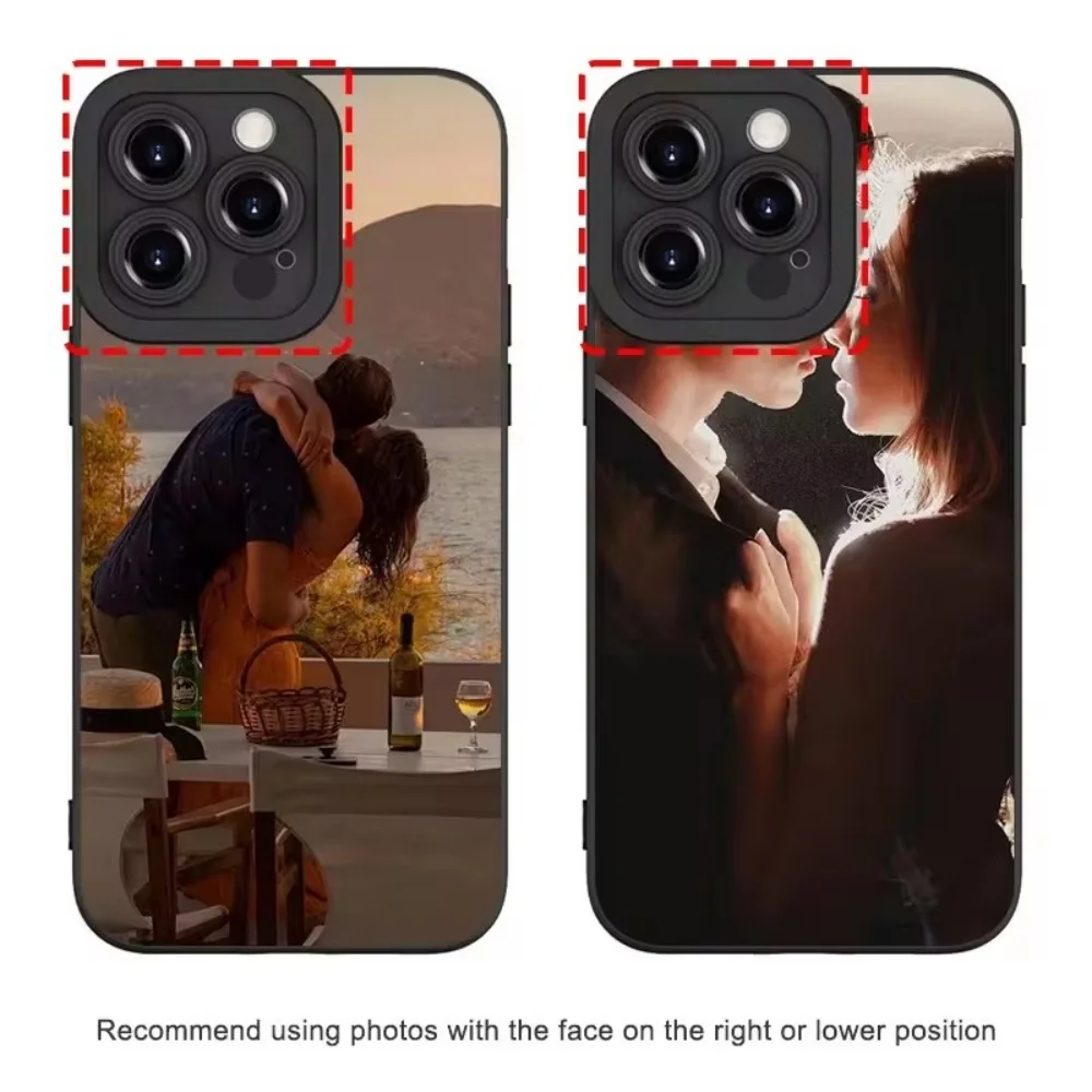 Funda de silicona para iPhone 18, 17, 15, 14, 16, 13, 12, 11 Pro, Xs Max, Plus, Mini, 16e, 17e, X, XR. Diseño personalizado con fotos de parejas, acabado mate y textura suave.